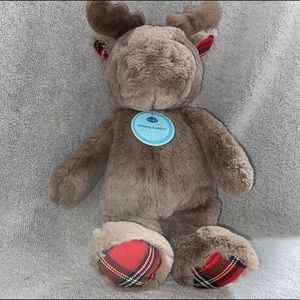 Cloud B Moose Dreamy Hugginz 15" Plush Brown Stuffed Animal Toy Plaid Christmas